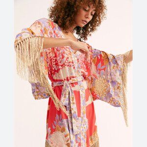 Spell & The Gypsy Collective Willow Kimono Fringe Mini Dress - Size S